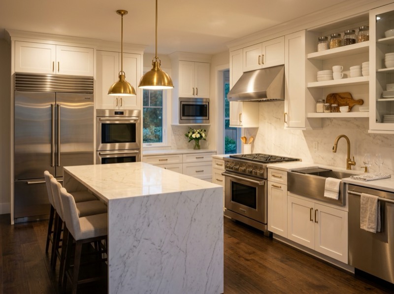 Professional residential kitchen cleaning service in San Diego — spotless countertops and gleaming appliances